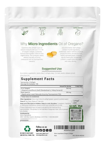 CAPSULAS DE ACEITE DE OREGANO CON SEMILLA NEGRA - EL ORIGINAL !